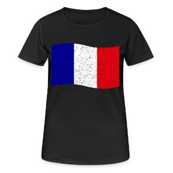drapeau français vintage - T-shirt respirant Femme - noir - Devant - AI Model Female 172 light (172cm)