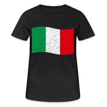 drapeau italien vintage - T-shirt respirant Femme - noir - Devant - AI Model Female 172 light (172cm)