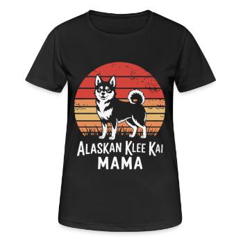 Alaskan Klee Kai Mama - Frauen T-Shirt atmungsaktiv - Schwarz - Vorne - AI Model Female 172 light (172cm)