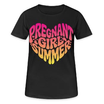 Pregnant Girl Summer - Women's Breathable T-Shirt - black - Front - AI Model Female 172 light (172cm)