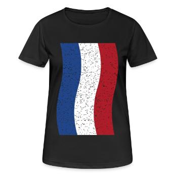 drapeau néerlandais vintage - T-shirt respirant Femme - noir - Devant - AI Model Female 172 light (172cm)