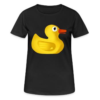 Süße Quietscheente - Frauen T-Shirt atmungsaktiv - Schwarz - Vorne - AI Model Female 172 light (172cm)