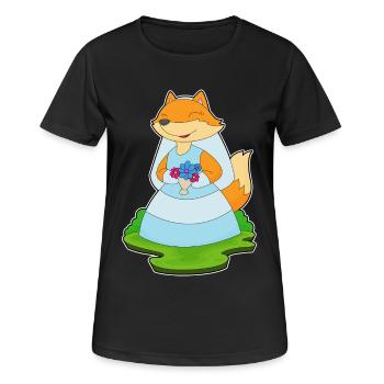 Renard Voile de mariée Mariage - T-shirt respirant Femme - noir - Devant - AI Model Female 172 light (172cm)