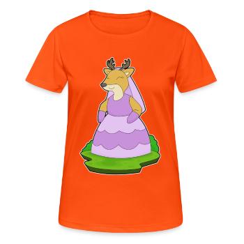 Deer Bridal Veil Wedding - Women's Breathable T-Shirt - neon orange - Front - AI Model Female 172 dark (172cm)