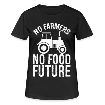 no farmers no food future - Women's Breathable T-Shirt - black - Front - AI Model Female 172 light (172cm)