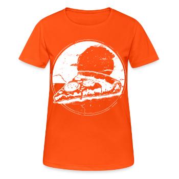 Pizza Piece Drawing - Women's Breathable T-Shirt - neon orange - Front - AI Model Female 172 dark (172cm)