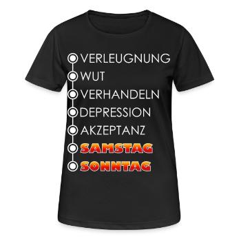 Jours de la semaine / Cycle hebdomadaire - T-shirt respirant Femme - noir - Devant - AI Model Female 172 light (172cm)