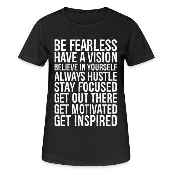 n'ayez pas peur, ayez une vision, croyez en vous - T-shirt respirant Femme - noir - Devant - AI Model Female 172 light (172cm)