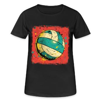 Graphiques de volley-ball - T-shirt respirant Femme - noir - Devant - AI Model Female 172 light (172cm)