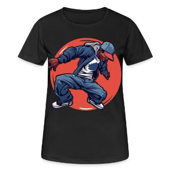 Breakdancing - Frauen T-Shirt atmungsaktiv - Schwarz - Vorne - AI Model Female 172 light (172cm)