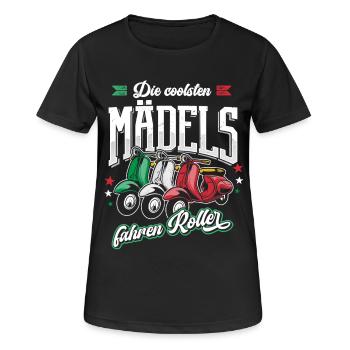 Die coolsten Mädels Fahren Roller Motoroller - Frauen T-Shirt atmungsaktiv - Schwarz - Vorne - AI Model Female 172 light (172cm)