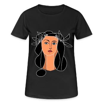 Visage de femme - T-shirt respirant Femme - noir - Devant - AI Model Female 172 light (172cm)