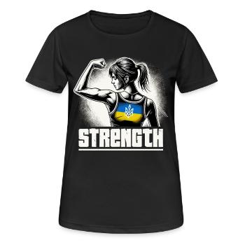 Starke Selbstbewusste Frau Ukrainerin Geschenk - Frauen T-Shirt atmungsaktiv - Schwarz - Vorne - AI Model Female 172 light (172cm)