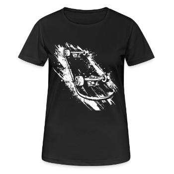Skateboard - Frauen T-Shirt atmungsaktiv - Schwarz - Vorne - AI Model Female 172 light (172cm)