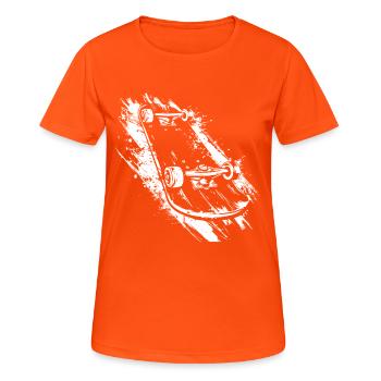 Skateboard - T-shirt respirant Femme - orange néon - Devant - AI Model Female 172 dark (172cm)