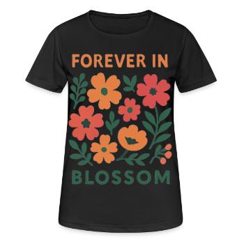 Toujours en fleurs - floral - T-shirt respirant Femme - noir - Devant - AI Model Female 172 light (172cm)