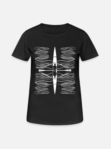 Dessin d’aviron - T-shirt respirant Femme - noir