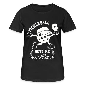 Pickleball gets me hot - Women's Breathable T-Shirt - black - Front - AI Model Female 172 light (172cm)
