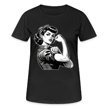 Strong Confident Woman Rockabilly Gift - Women's Breathable T-Shirt - black - Front - AI Model Female 172 light (172cm)