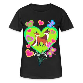 Retro Fuchs Füchse Vintage 80er 90er Füchsin - Frauen T-Shirt atmungsaktiv - Schwarz - Vorne - AI Model Female 172 light (172cm)