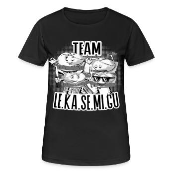 Team Le.Ka.Se.Mi.Gu – Brotzeit Crew - Frauen T-Shirt atmungsaktiv - Schwarz - Vorne - AI Model Female 172 light (172cm)