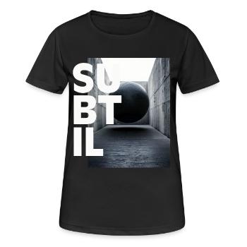 Schwerelosigkeit, dezentes Schwarz-Weiß, Grafikdesign - Frauen T-Shirt atmungsaktiv - Schwarz - Vorne - AI Model Female 172 light (172cm)