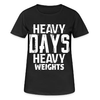 Jours lourds Poids lourds Motivation Amateur de gym Gif - T-shirt respirant Femme - noir - Devant - AI Model Female 172 light (172cm)
