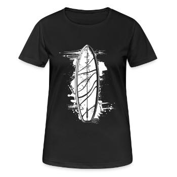 Surfbrett Streetart - Frauen T-Shirt atmungsaktiv - Schwarz - Vorne - AI Model Female 172 light (172cm)