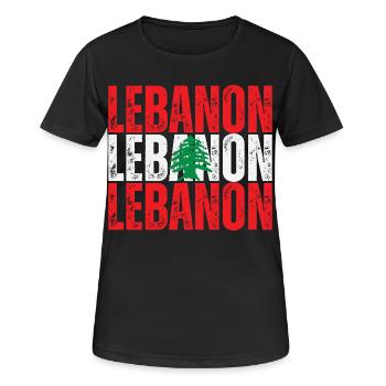 Drapeau du Liban, fierté libanaise - T-shirt respirant Femme - noir - Devant - AI Model Female 172 light (172cm)