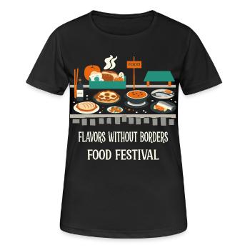 Street Food Festival - Women's Breathable T-Shirt - black - Front - AI Model Female 172 light (172cm)