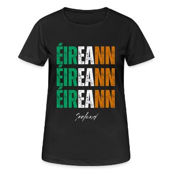 Drapeau de l’Irlande, Irish Pride - T-shirt respirant Femme - noir - Devant - AI Model Female 172 light (172cm)