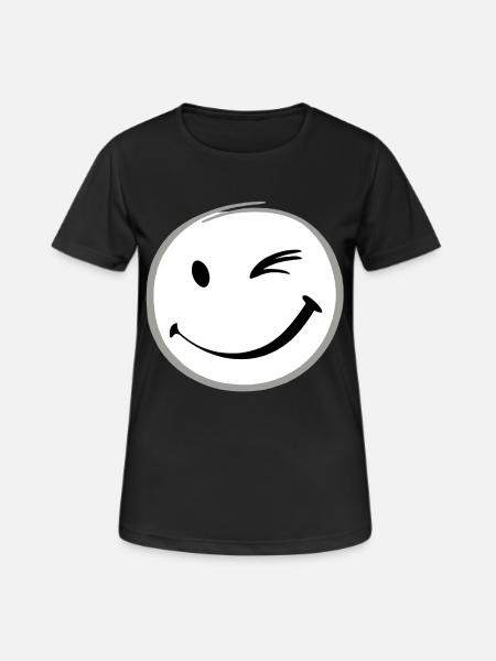 Clin d’œil sourire - T-shirt respirant Femme - noir