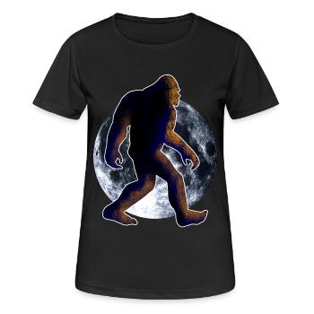 Bigfoot Sasquatch and moon - Women's Breathable T-Shirt - black - Front - AI Model Female 172 light (172cm)