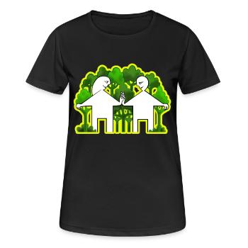 Couple et vie verte - T-shirt respirant Femme - noir - Devant - AI Model Female 172 light (172cm)