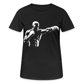 Conception de combattant MMA pour les arts martiaux mixtes - T-shirt respirant Femme - noir - Devant - AI Model Female 172 light (172cm)