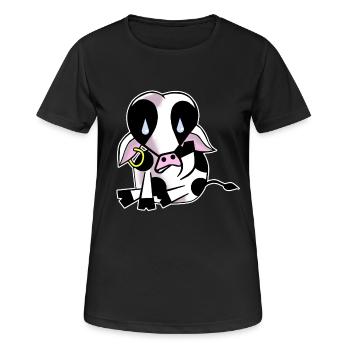 Sad cow - Women's Breathable T-Shirt - black - Front - AI Model Female 172 light (172cm)