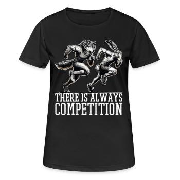 Wettbewerb Hase und Wolf Konkurrenz Geschenk - Frauen T-Shirt atmungsaktiv - Schwarz - Vorne - AI Model Female 172 light (172cm)