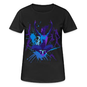 Turnen Turnerin Gymnastik Akrobatik Kunstturnen - Frauen T-Shirt atmungsaktiv - Schwarz - Vorne - AI Model Female 172 light (172cm)