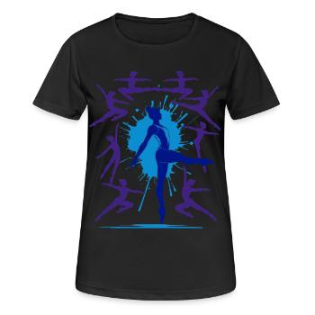 Turnen Turnerin Gymnastik Akrobatik Kunstturnen - Frauen T-Shirt atmungsaktiv - Schwarz - Vorne - AI Model Female 172 light (172cm)