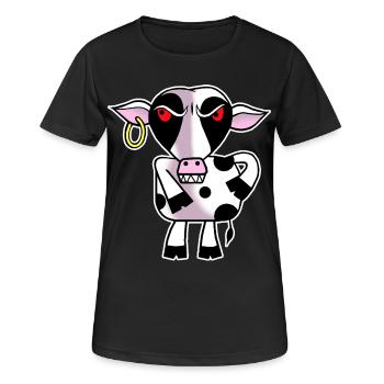 Vache en colère - T-shirt respirant Femme - noir - Devant - AI Model Female 172 light (172cm)