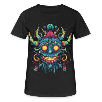 Masque de chaman - T-shirt respirant Femme - noir - Devant - AI Model Female 172 light (172cm)