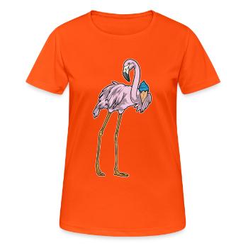 Flamingo Waffle Cream - Women's Breathable T-Shirt - neon orange - Front - AI Model Female 172 dark (172cm)