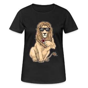 Lion Poker Jetons de poker - T-shirt respirant Femme - noir - Devant - AI Model Female 172 light (172cm)