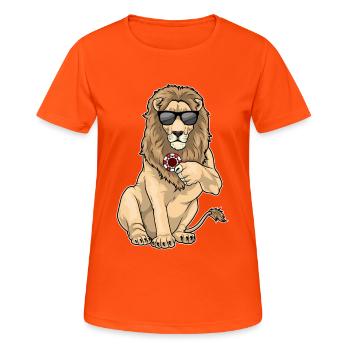 Lion Poker Jetons de poker - T-shirt respirant Femme - orange néon - Devant - AI Model Female 172 dark (172cm)