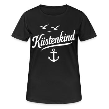 Küstenkind - Frauen T-Shirt atmungsaktiv - Schwarz - Vorne - AI Model Female 172 light (172cm)