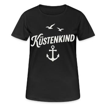 Küstenkind - Frauen T-Shirt atmungsaktiv - Schwarz - Vorne - AI Model Female 172 light (172cm)