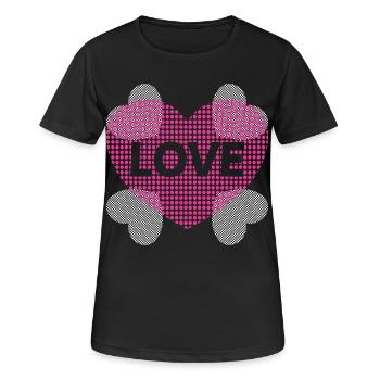 Heart with Love. - Women's Breathable T-Shirt - black - Front - AI Model Female 172 light (172cm)