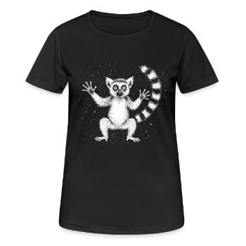 Lemur - Frauen T-Shirt atmungsaktiv - Schwarz - Vorne - AI Model Female 172 light (172cm)