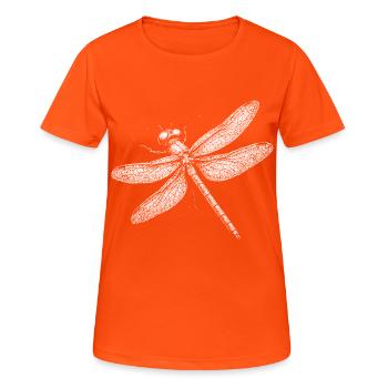Libelle - Frauen T-Shirt atmungsaktiv - Neonorange - Vorne - AI Model Female 172 dark (172cm)