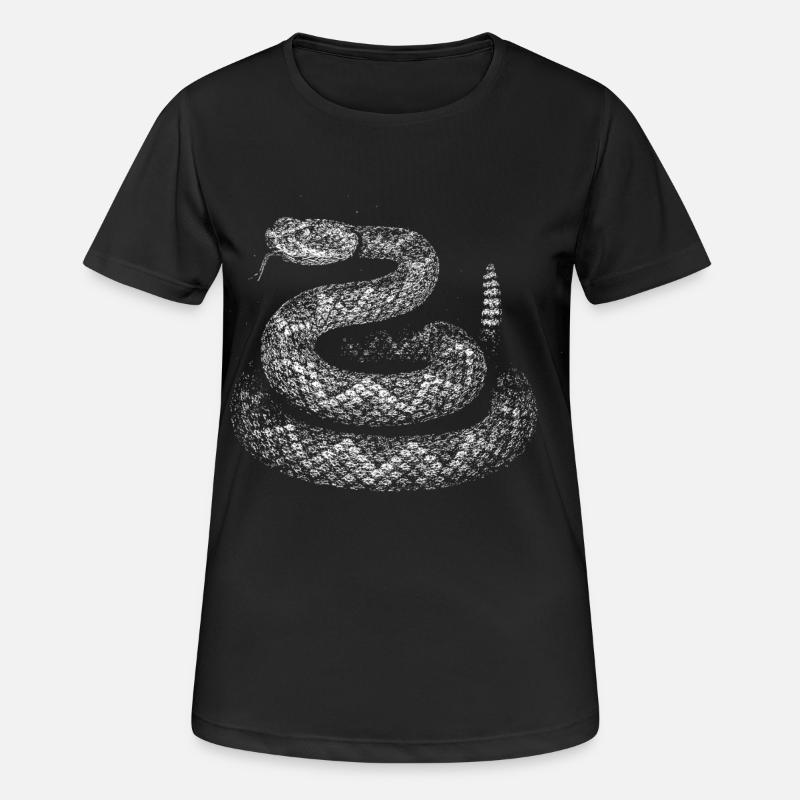 Schlange - Frauen T-Shirt atmungsaktiv - Schwarz